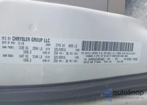 2010 Chrysler Town & Country Lx from USA, damaged, VIN 2A4RR4DE6AR346811